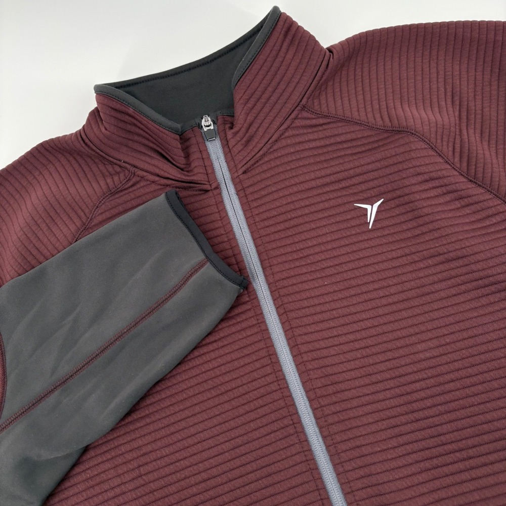 Old Navy Active Men's Burgundy Ribbed Full Zip Track Jacket XXL